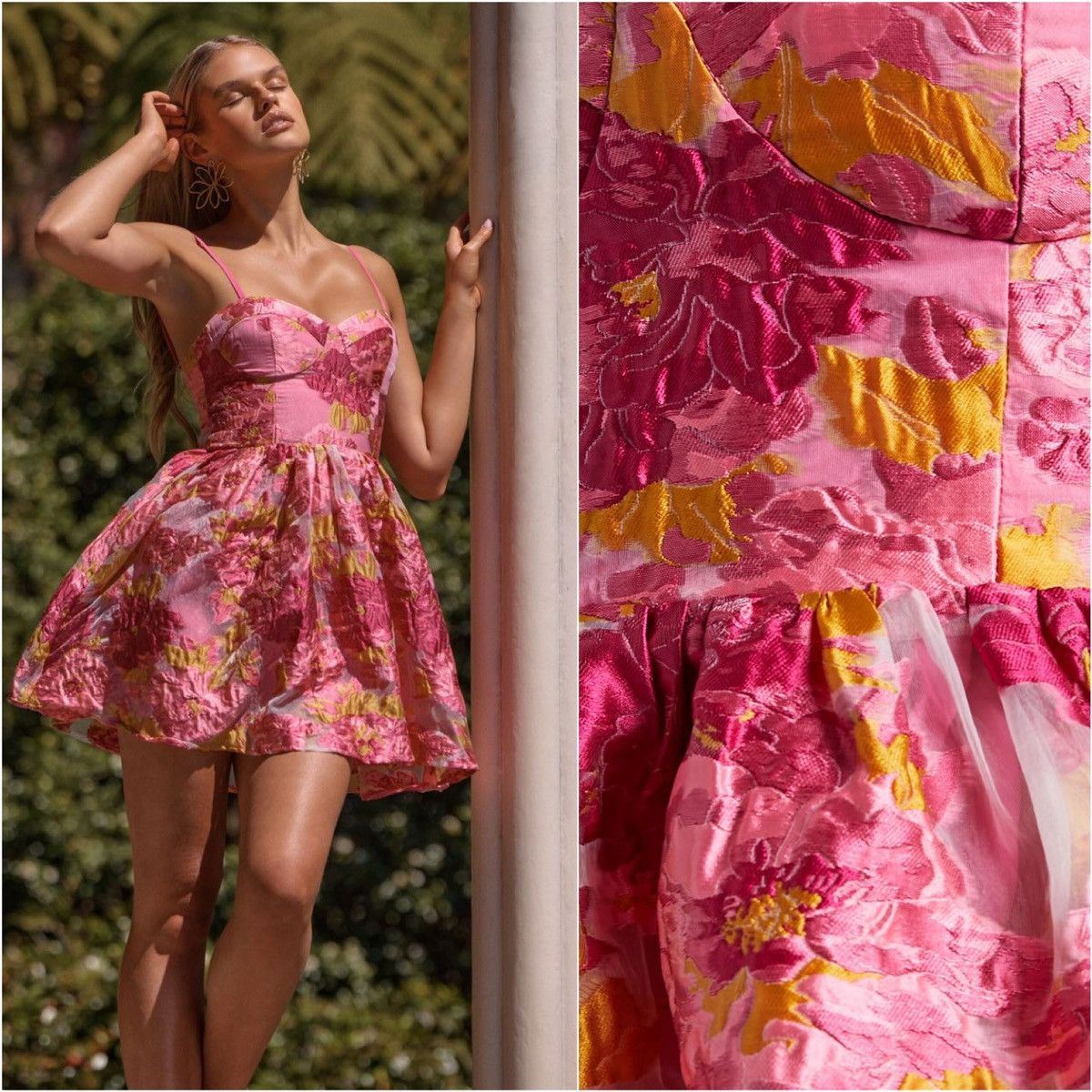 knee length dresses for ladies Brynelle Jacquard Mini Dress – SIMKHAI