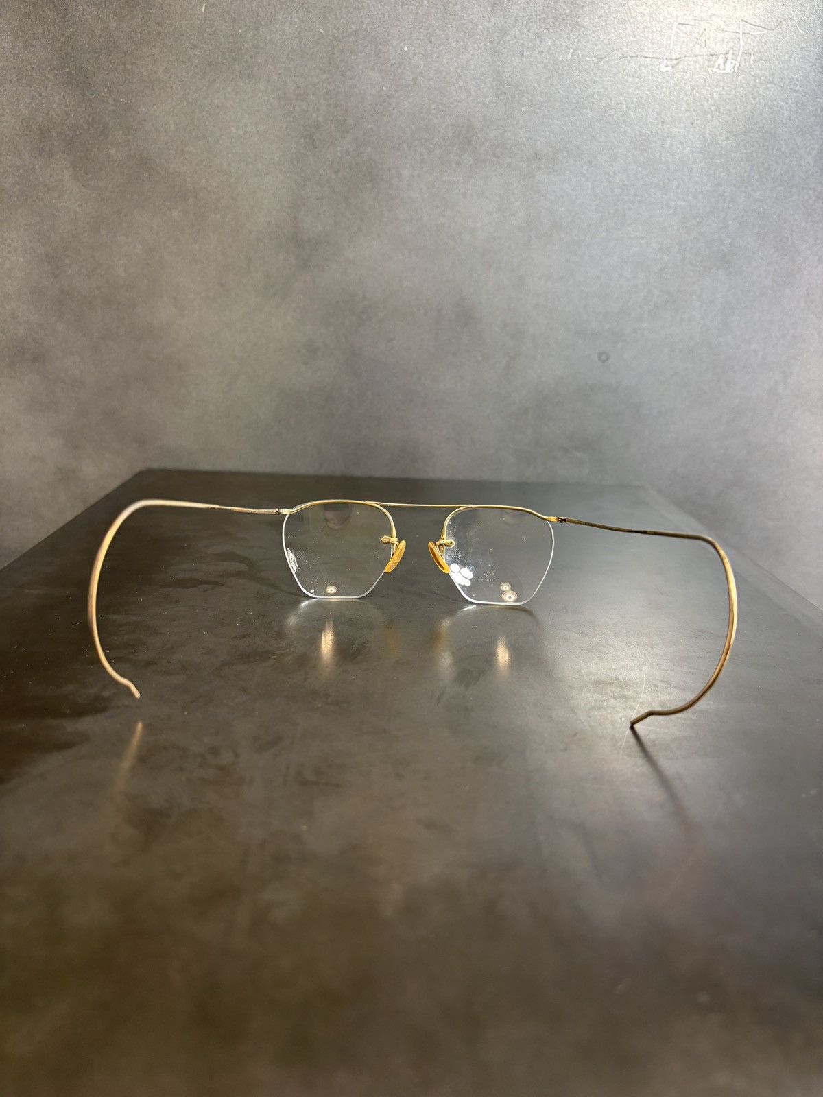 Bausch & Lomb Antique B&L Eyeglasses 1930s Bausch GoldFill HalfRim Frames Size ONE SIZE - 4 Thumbnail