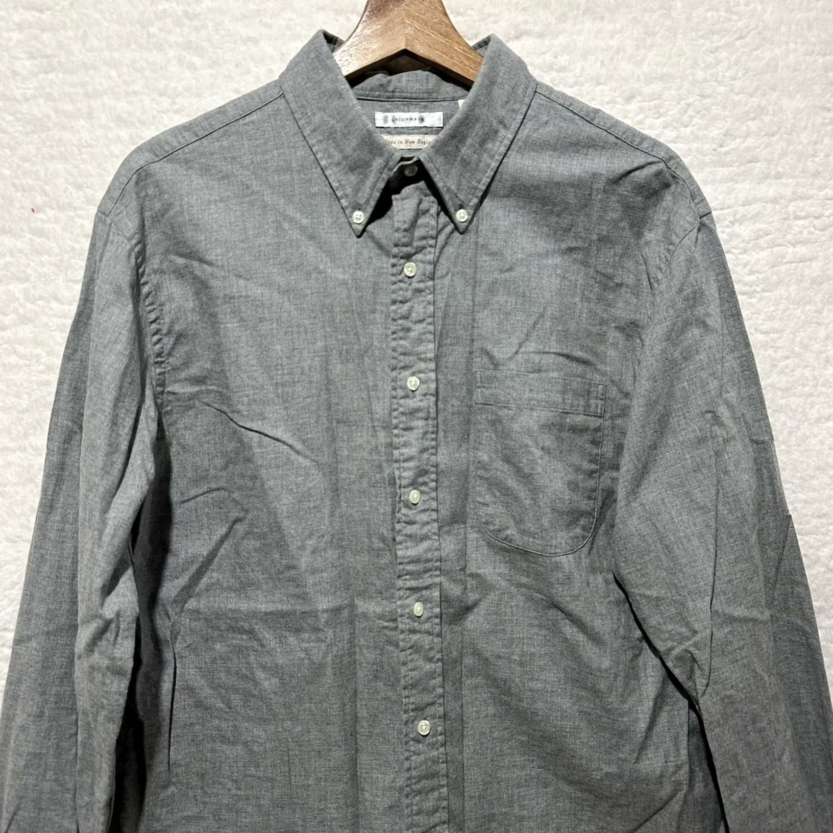 Vintage VINTAGE UNIONMADE Men’s Gray Pinpoint Oxford Long Sleeve Shirt 100% Cotton Sz L USA Made Size US L / EU 52-54 / 3 - 4 Thumbnail