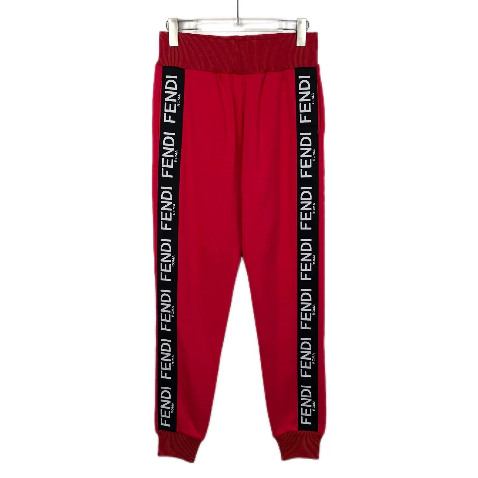Fendi Fendi Red Side Logo Tape Joggers IT 42 Size 28" / US 6 / IT 42 - 1 Thumbnail