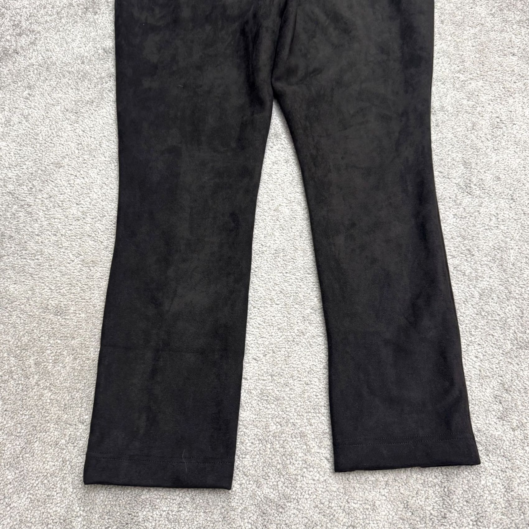Andrew Marc Andrew Marc Black Faux Suede Pull On Slim Fit Pants Womens XL High Rise Stretch Fit Size 26" / US 2 / IT 38 - 4 Thumbnail
