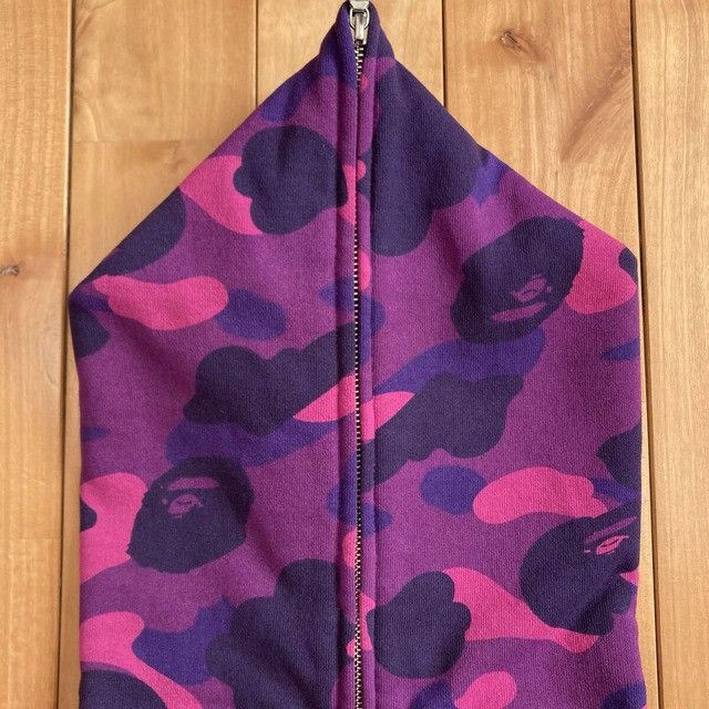 Bape BAPE Purple camo college logo full zip hoodie a bathing ape Size US L / EU 52-54 / 3 - 4 Thumbnail