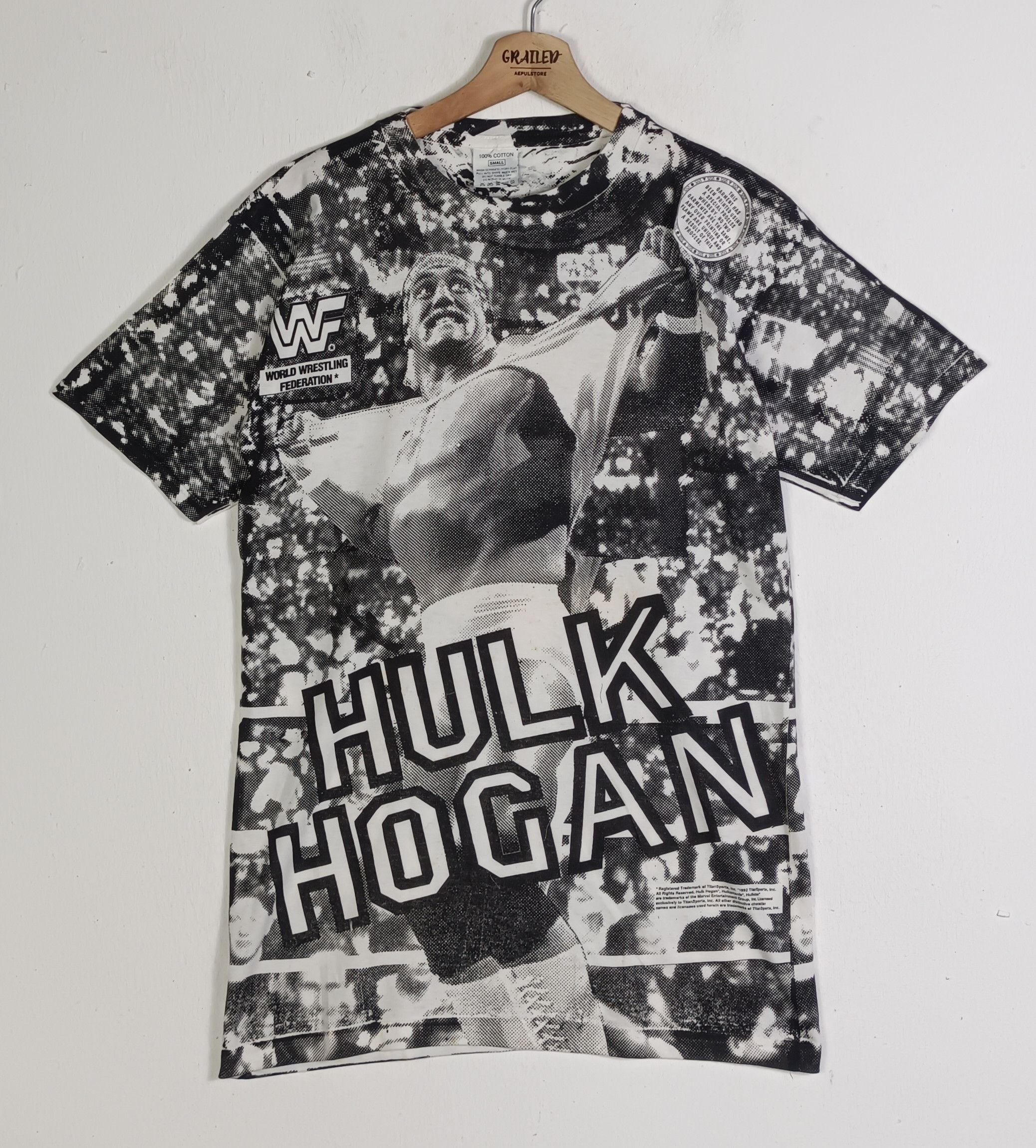 WWE Vintage 90🔥WWF Hulk Hogan All Over Print 1990 Size US S / EU 44-46 / 1 - 1 Thumbnail