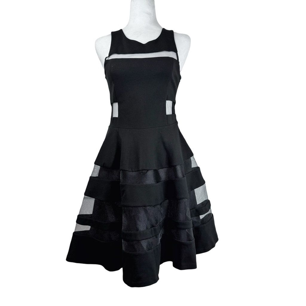 Parker PARKER Women's Fit & Flare Tank Dress Mesh Designs Size S Size S / US 4 / IT 40 - 1 Thumbnail