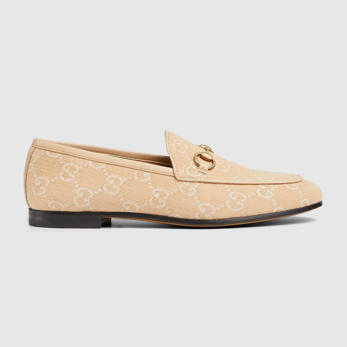Gucci o1s1wg110125 Jordaan GG Denim Loafers in White/Beige Size US 5 / IT 35 - 1 Thumbnail