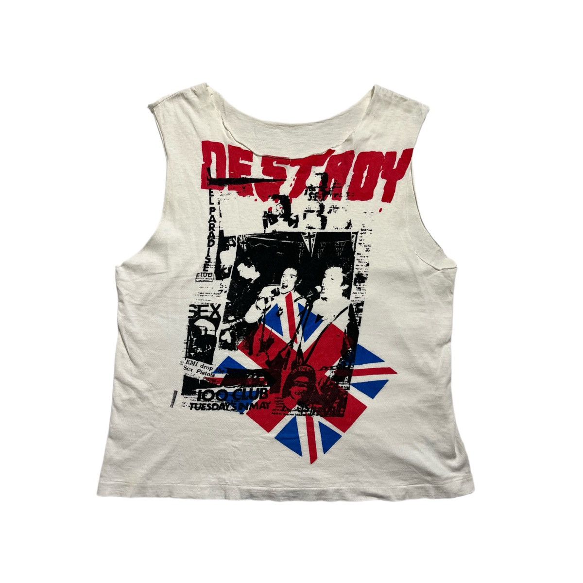 Vintage 80s Sex Pistols Destroy Cut Off Shirt | Grailed