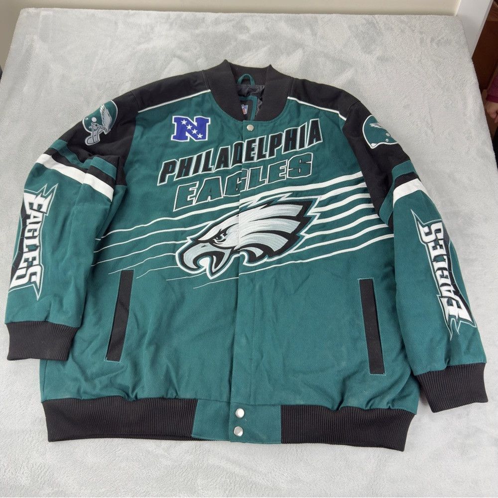 G-III Philadelphia Eagles NWT Men's Size 4XL Varsity Jacket Embro Size US XXL / EU 58 / 5 - 1 Thumbnail