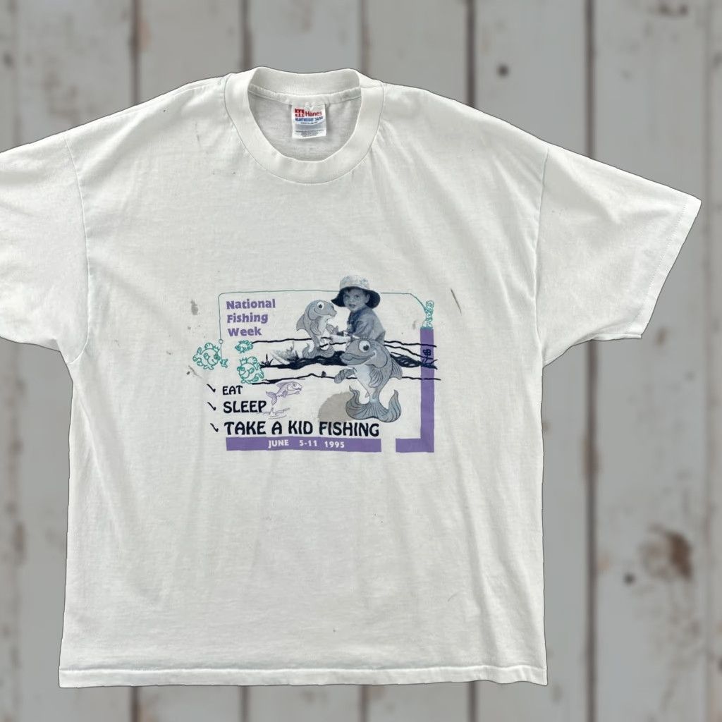 Hanes VINTAGE Hanes Shirt 90s Mens XL White Short Sleeve Crew Neck 50/50 Heavyweight T-Shirt Size US XL / EU 56 / 4 - 1 Thumbnail