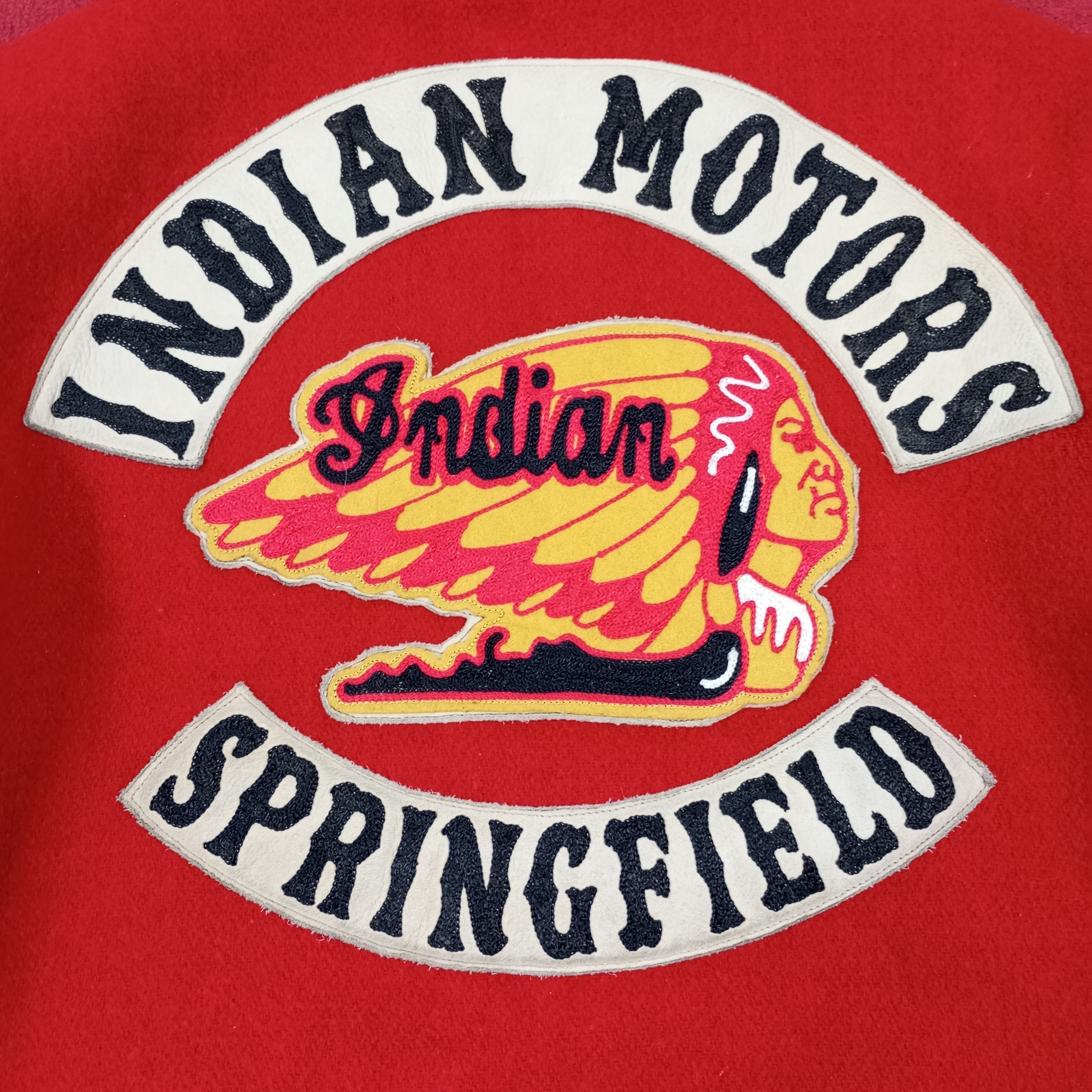 Vintage Indian Motors Springfield Motorcycle Varsity Jacket Size US M / EU 48-50 / 2 - 2 Thumbnail
