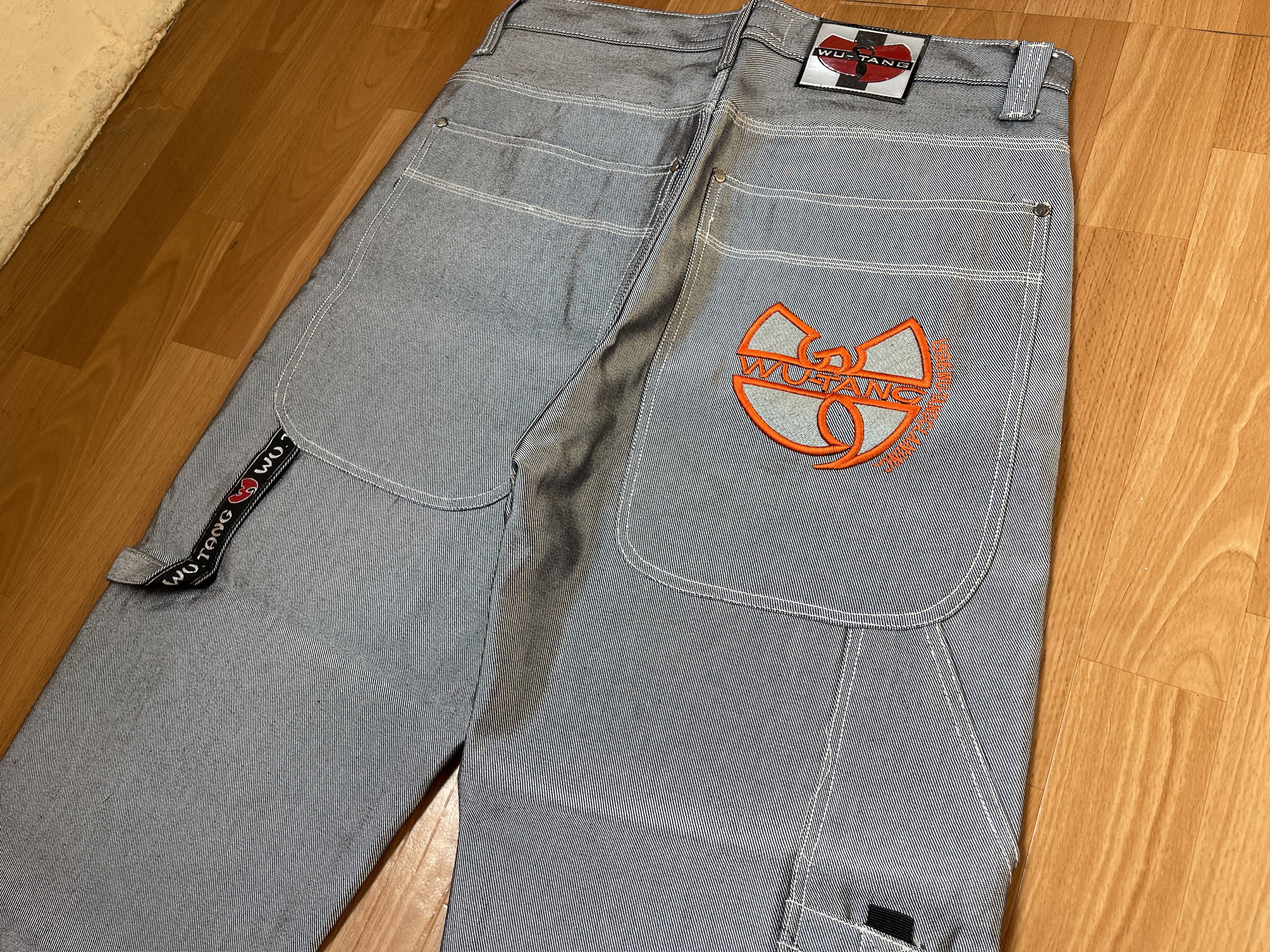 Wu-Tang Clan WU WEAR jeans, shiny gray silver metallic vintage Wu Tang 36 Size US 36 / EU 52 - 5 Thumbnail