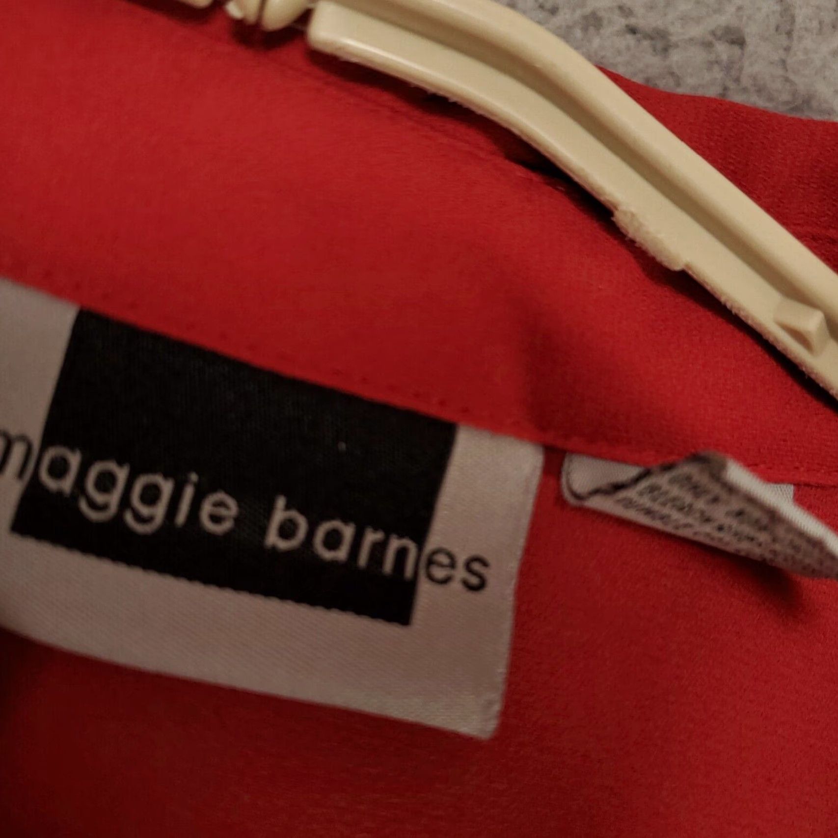 Vintage Maggie Barnes Top Women’s 32W Red Button Up Pleated Textured Tunic Blouse Size XXS / US 00 / IT 34 - 6 Thumbnail
