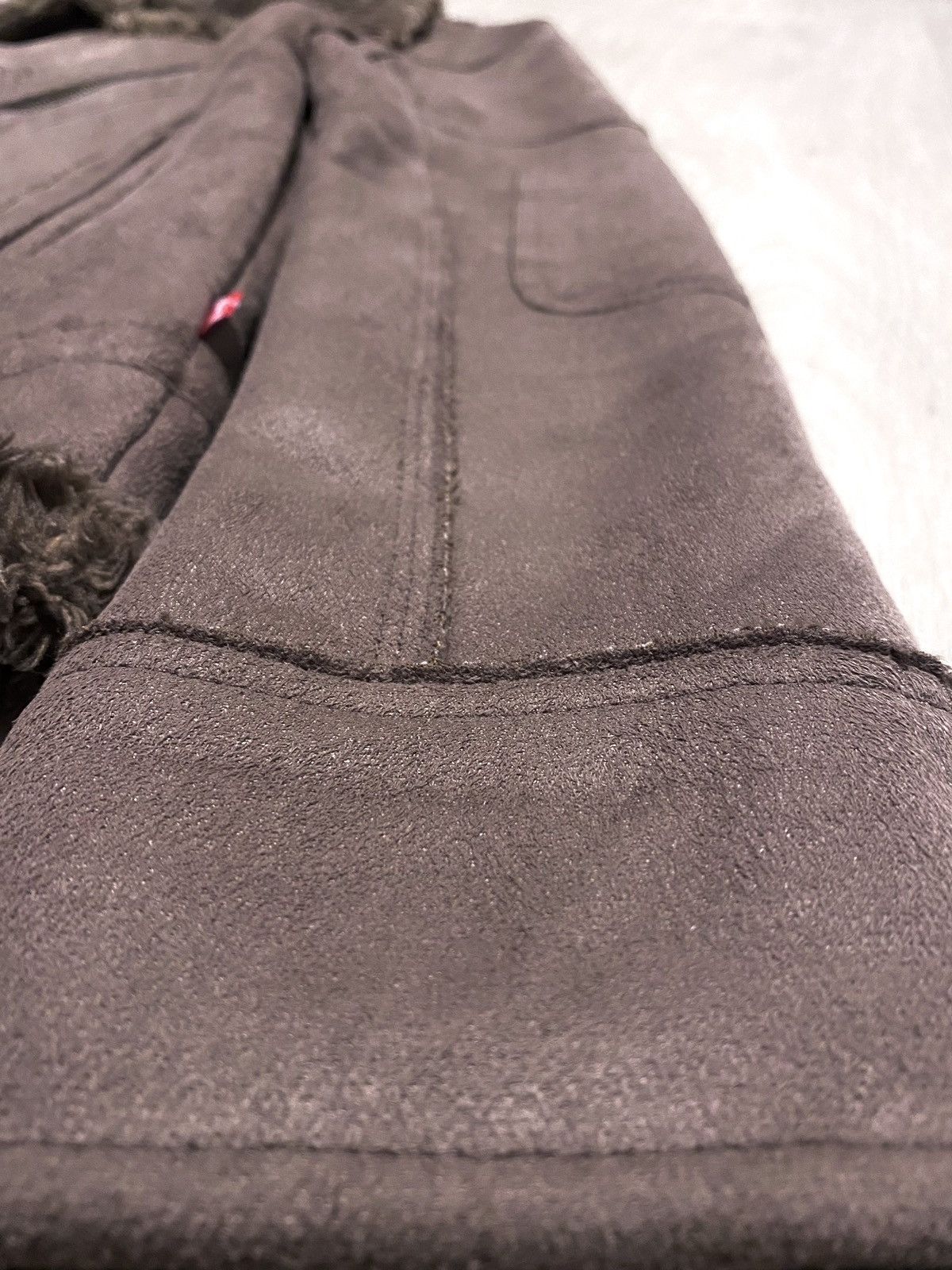 Levi's BigLogo Embroidery Faux Fur Shearling Coat Asymmetric Jacket Size S / US 4 / IT 40 - 11 Thumbnail