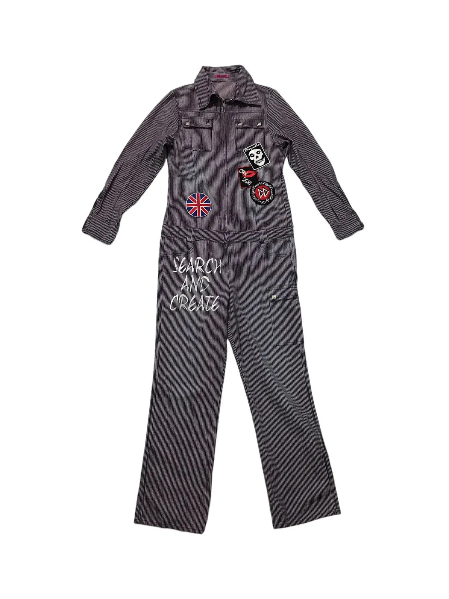 Vintage Punkers Rock Hickory Stripes Overall Denim Size US 36 / EU 52 - 2 Thumbnail