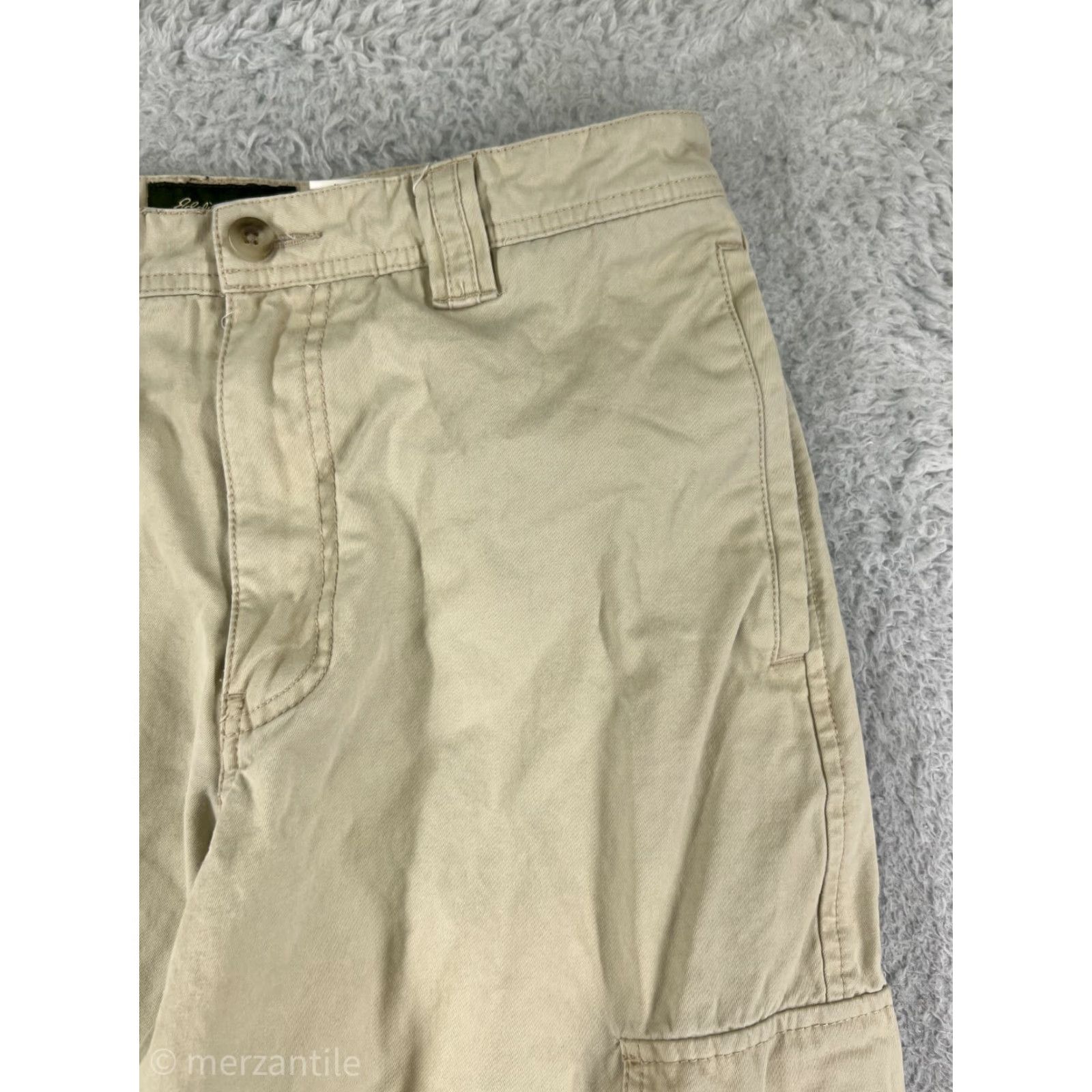 Eddie Bauer Eddie Bauer Mens Cargo Pants 32 Beige Cotton Twill 5-Pocket Relaxed Straight Front Size US 31 - 6 Thumbnail