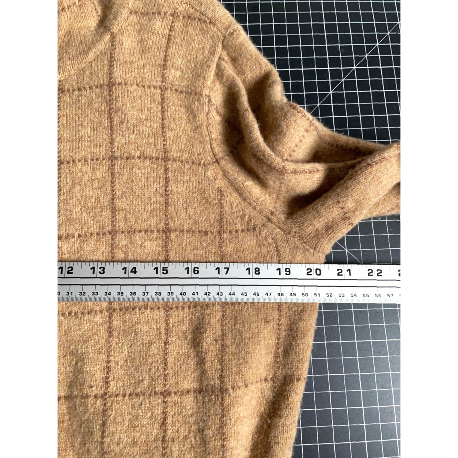 Ralph Lauren Lauren Ralph Lauren Wool Zip Sweater Cardigan Women's 1X Brown Check Pattern Mock Neck Full Zip Pockets 90s Preppy Wool Hand Wash Only Size XL / US 12-14 / IT 48-50 - 5 Thumbnail