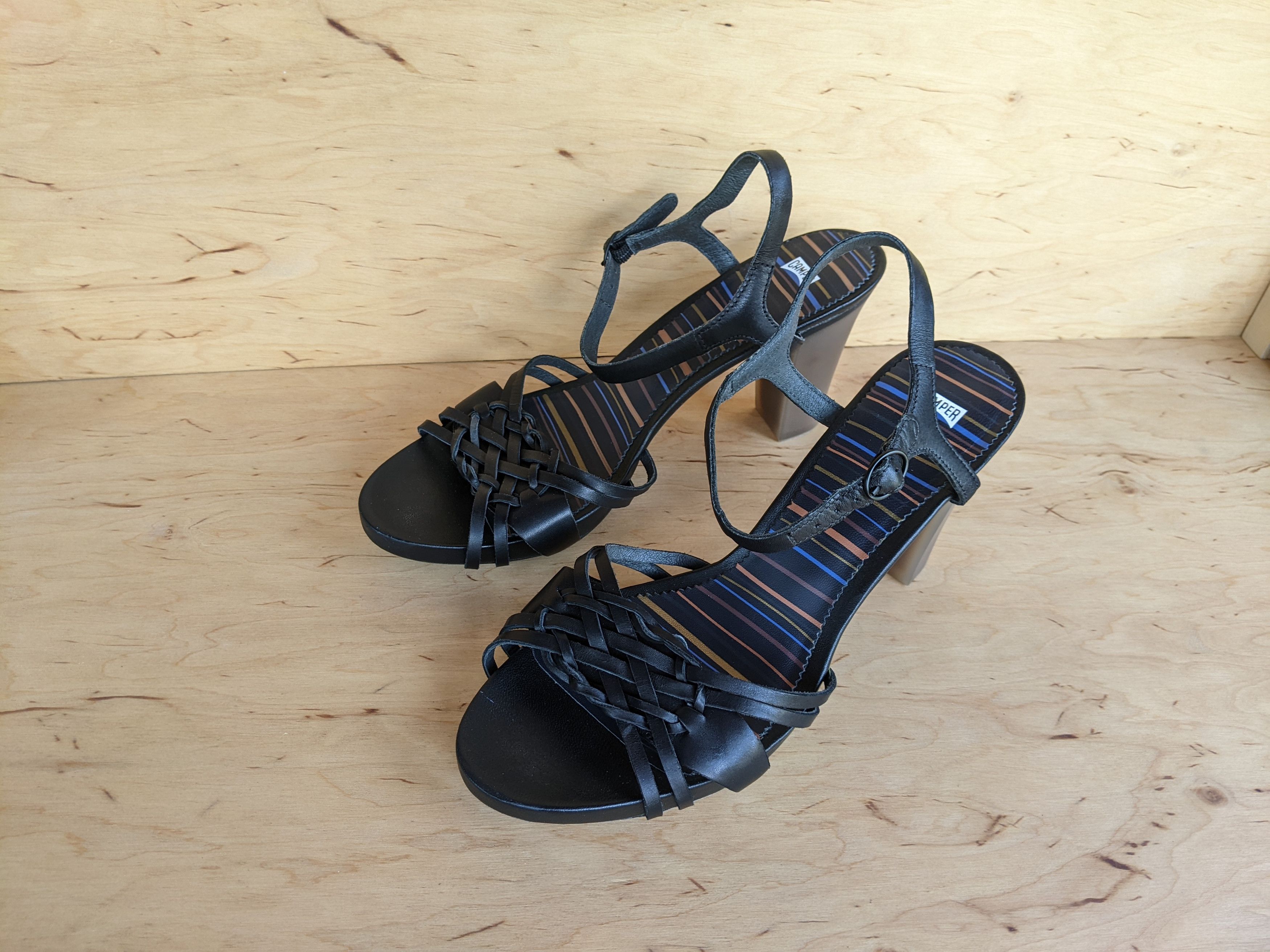 Camper Camper Womens Heels Shoes Ariadna Black Prada Dior Sandals Size US 8.5 / IT 38.5 - 7 Thumbnail