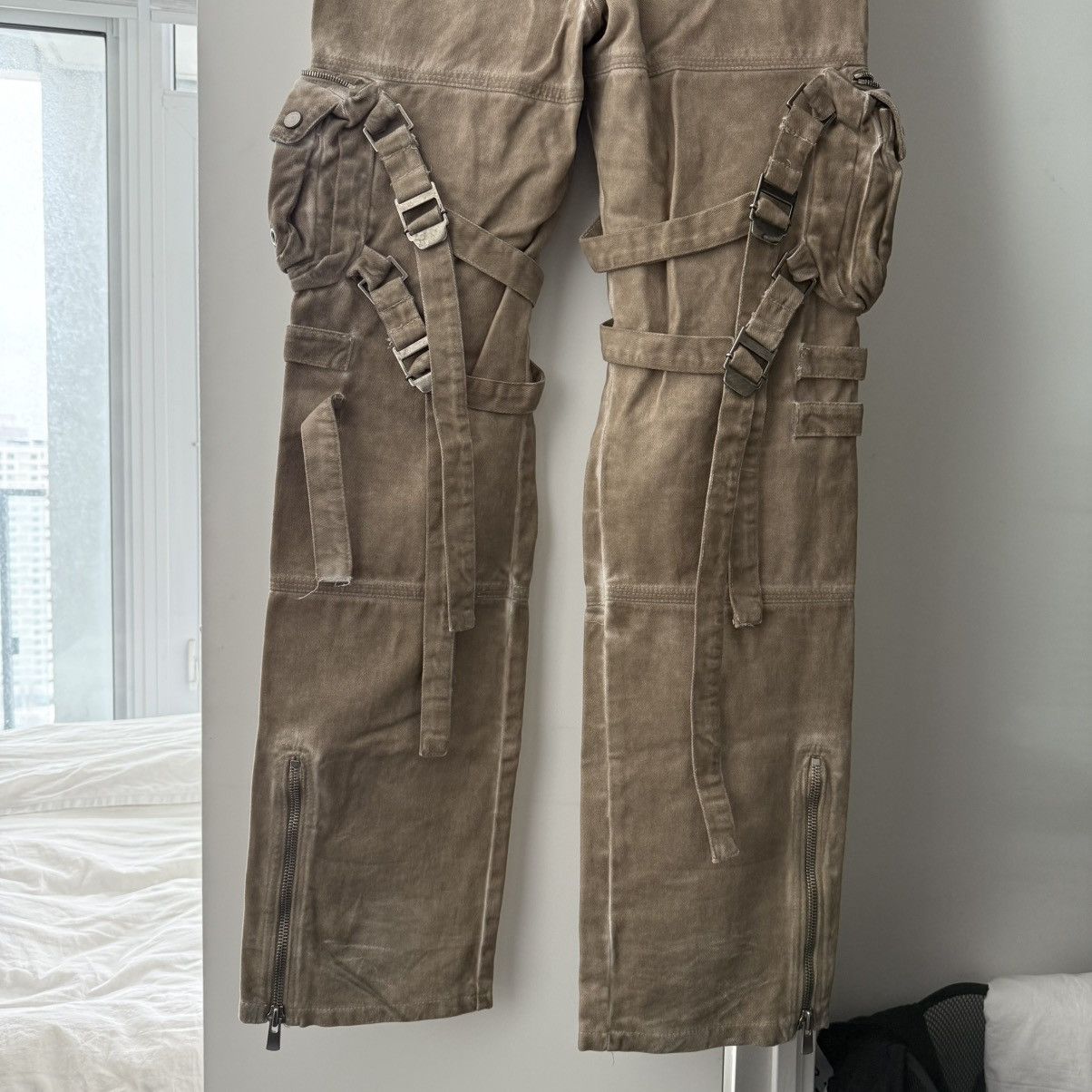 SHINE LUXURY OG Sample 1/1 – “Subhumane” Flared Kombat Cargo Pants Size US 32 / EU 48 - 13 Thumbnail