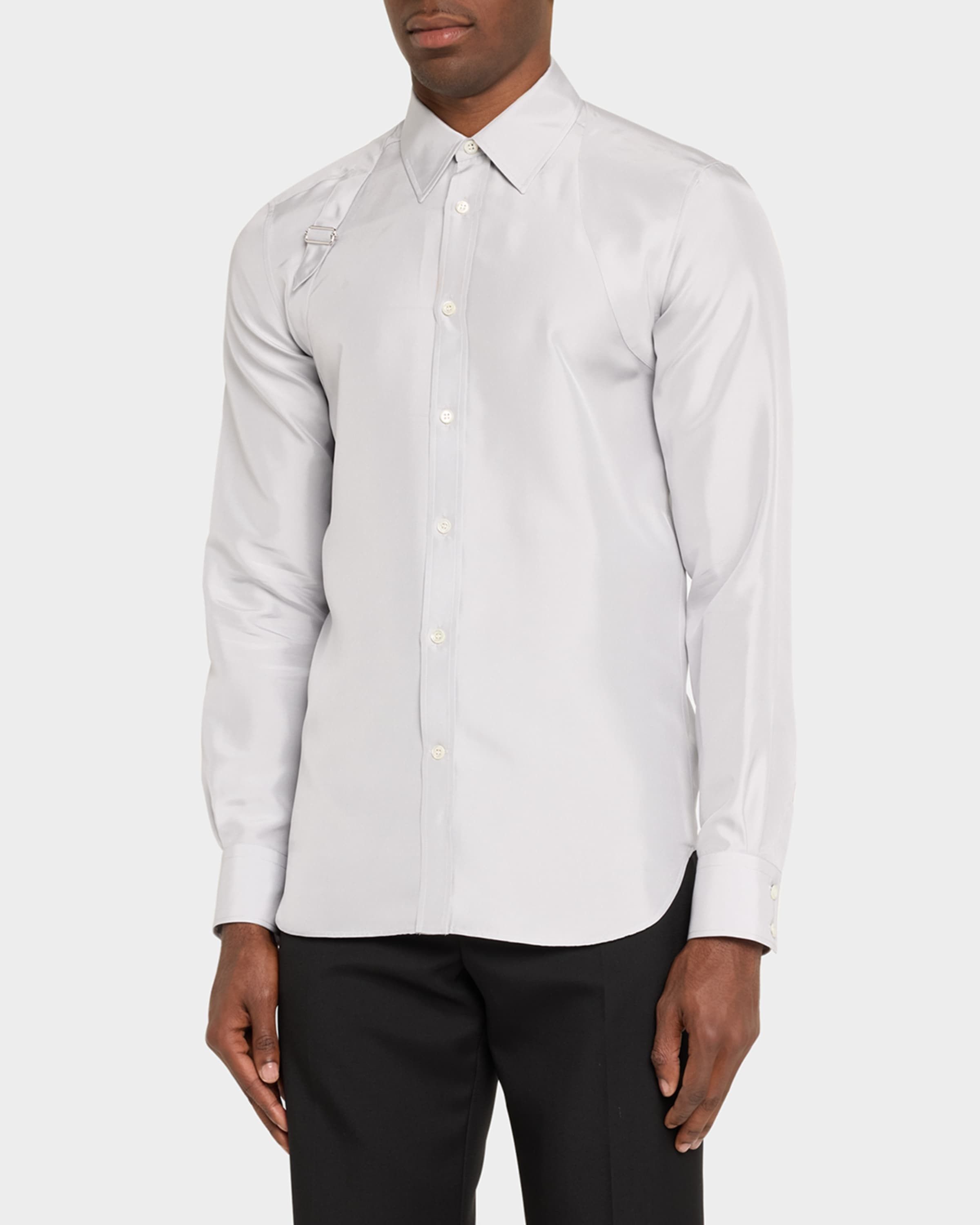 Alexander McQueen o1w1db10725 Printed Harness Shirt in Optical White Size US S / EU 44-46 / 1 - 2 Thumbnail