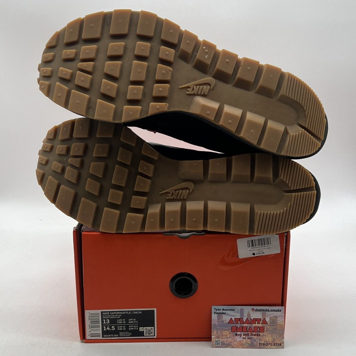 Nike Sacai x vaporwaffle black gum Size US 13 / EU 46 - 8 Thumbnail