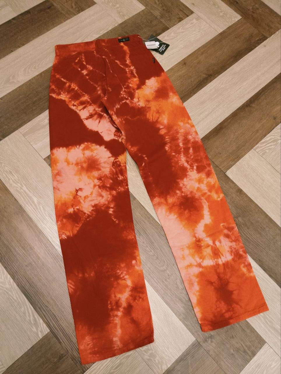 Fiorucci VINTAGE FIORUCCI SAFETY JEANS TIE-DYE WIDE PANTS Size US 28 / EU 44 - 9 Thumbnail