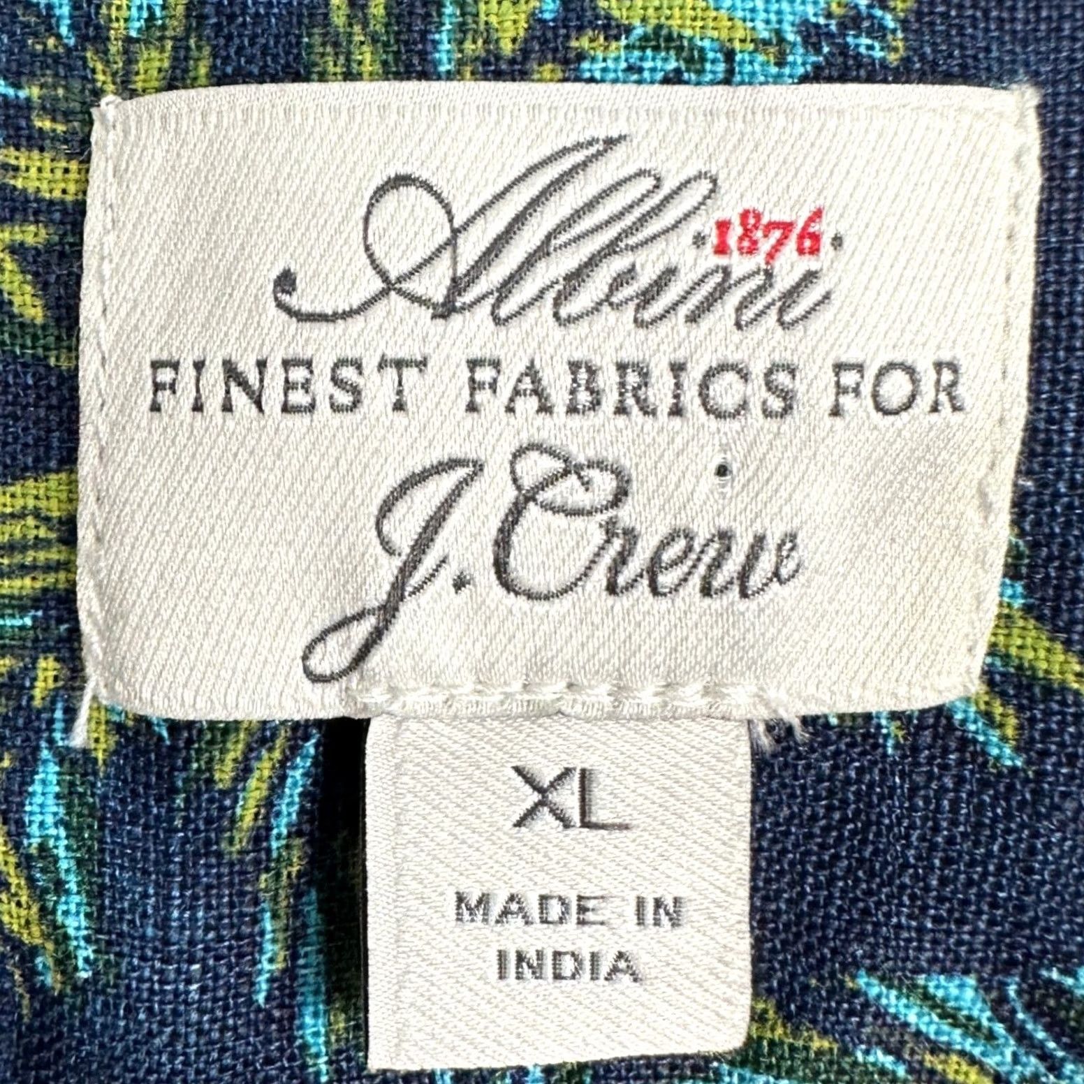 J.Crew J.CREW Shirt Mens XL Navy Classic Fit Tropical Palm Button Up Size US XL / EU 56 / 4 - 4 Thumbnail