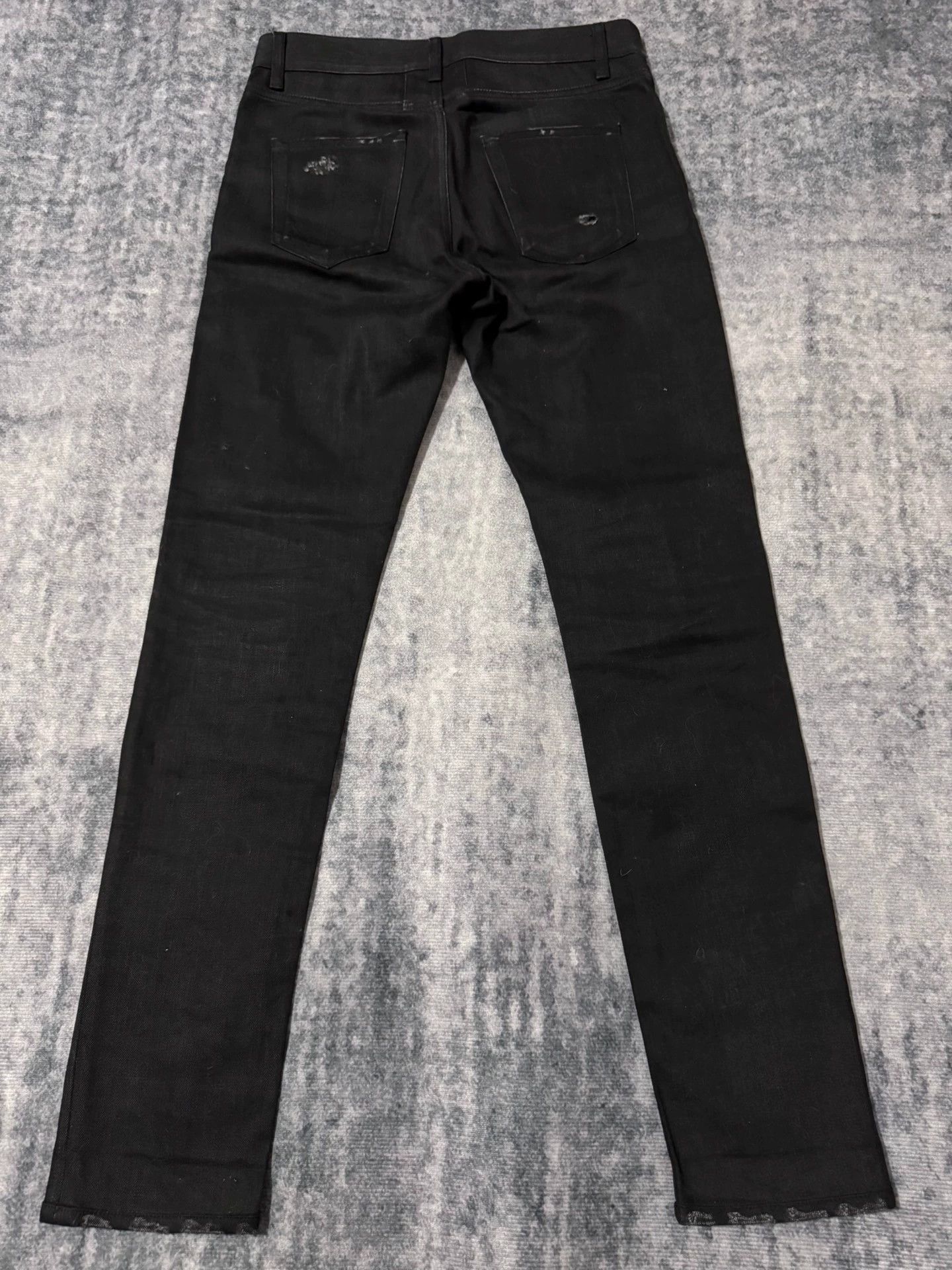 Saint Laurent Paris Saint Laurent SLP15FW Coated Waxed Distressed Jeans Size US 29 - 2 Thumbnail