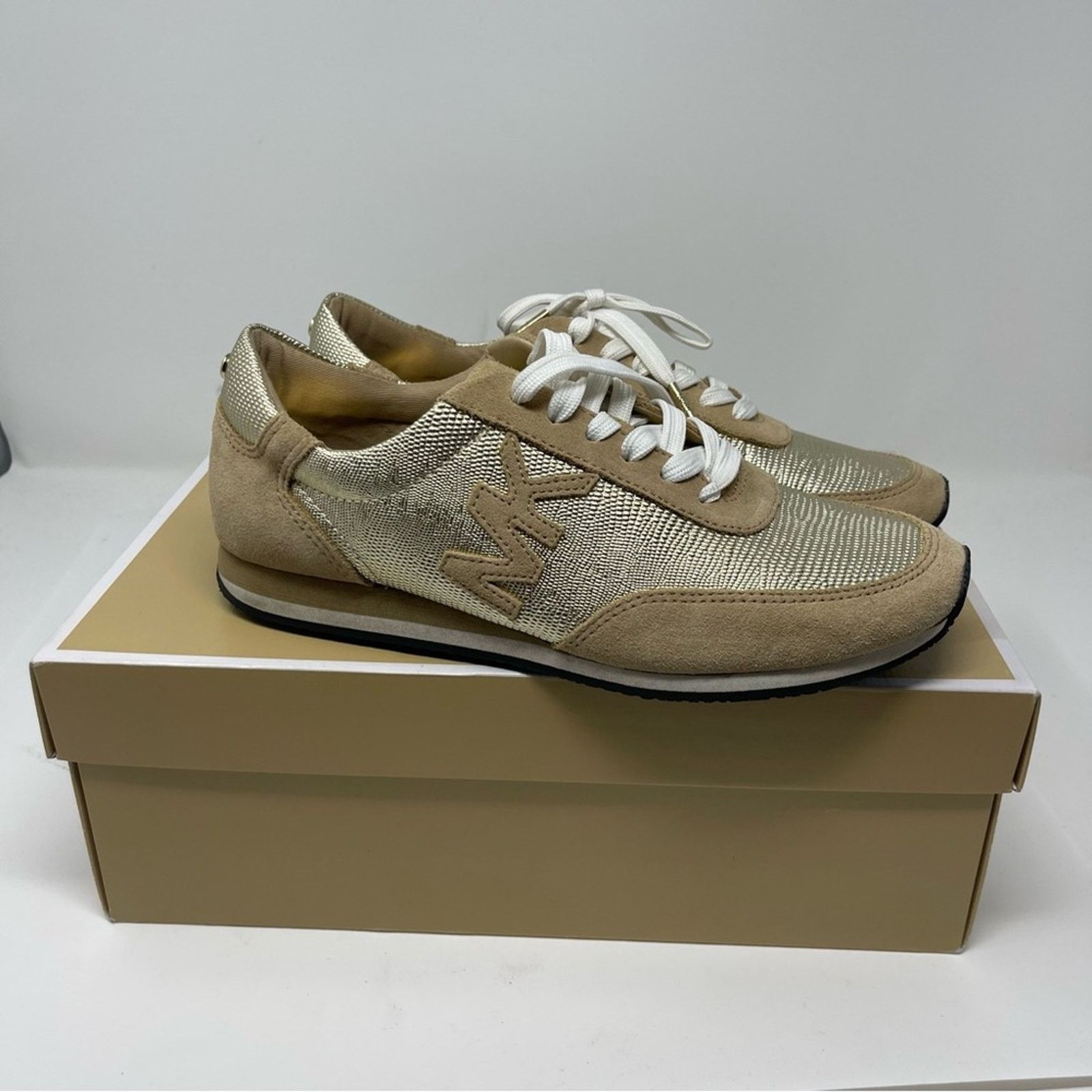 Michael Kors Michael Kors Gold Tan Casual Stanton Trainer Sneakers 7.5 Size US 7.5 / IT 37.5 - 4 Thumbnail