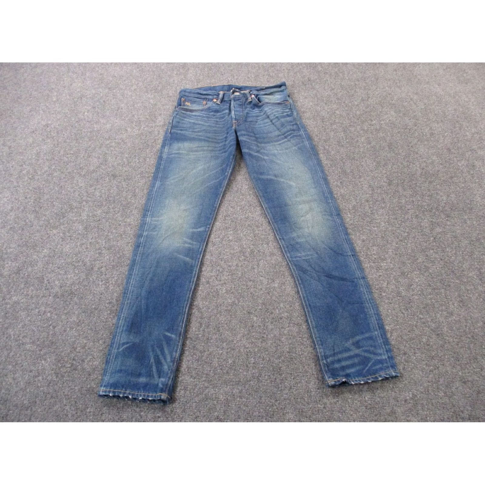 Vintage RRL Ralph Lauren Jeans Men 28 X 30 Denim Selvedge Stretch Slim Straight- 30x28 Blue Denim Jeans Mens Size US 30 / EU 46 - 2 Thumbnail