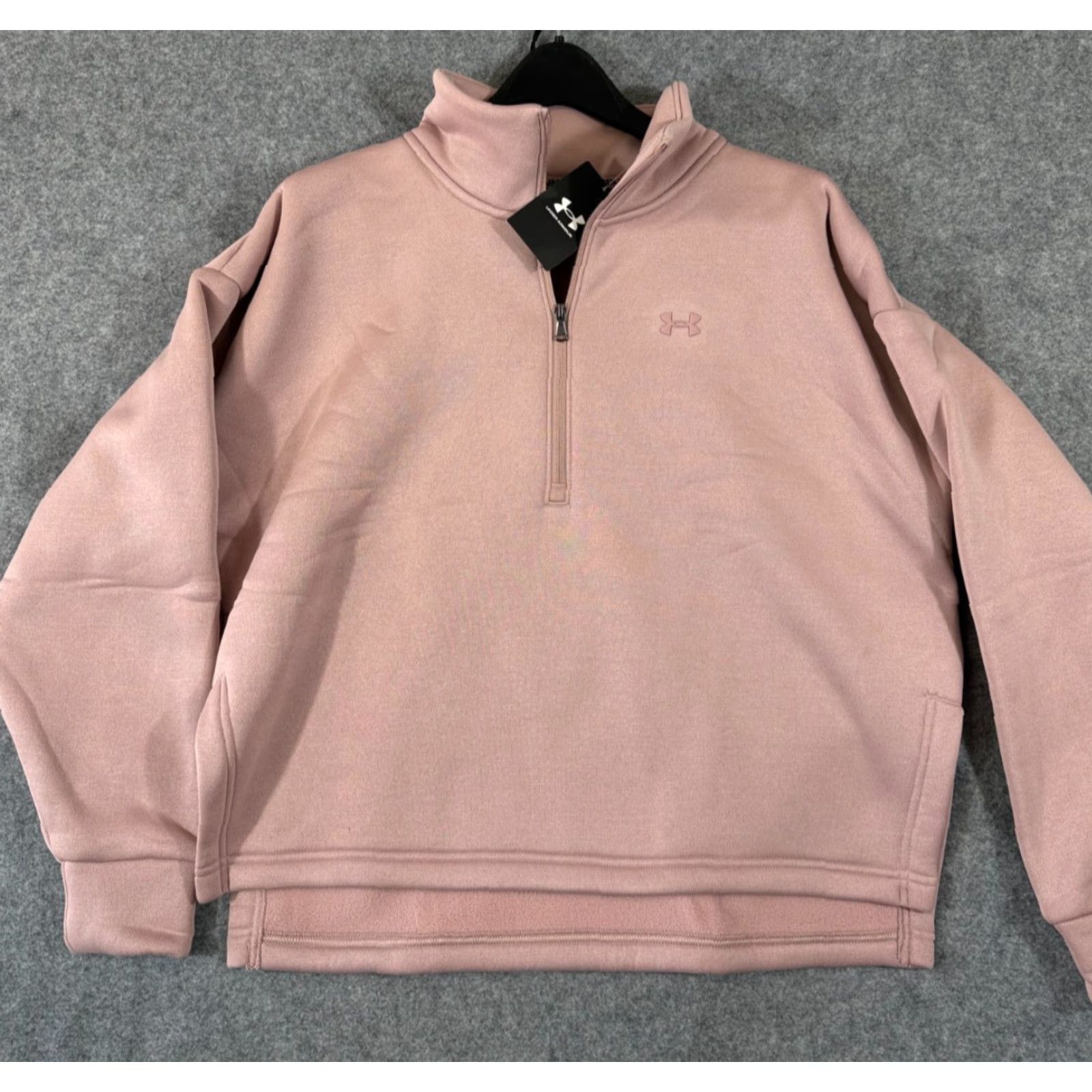 Under Armour Under Armour Fleece Jacket Womens M Pink Half-Zip Pullover Loose Mock Neck NWT Size M / US 6-8 / IT 42-44 - 2 Thumbnail