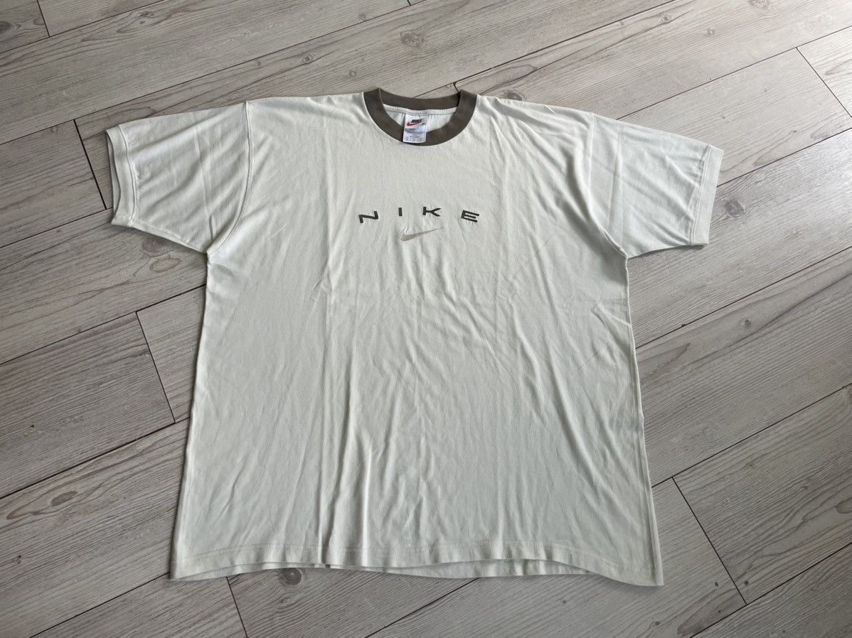 Nike × Vintage Vintage Nike T Shirt Big Swoosh 90s Central Logo Y2K Size US XXL / EU 58 / 5 - 3 Thumbnail