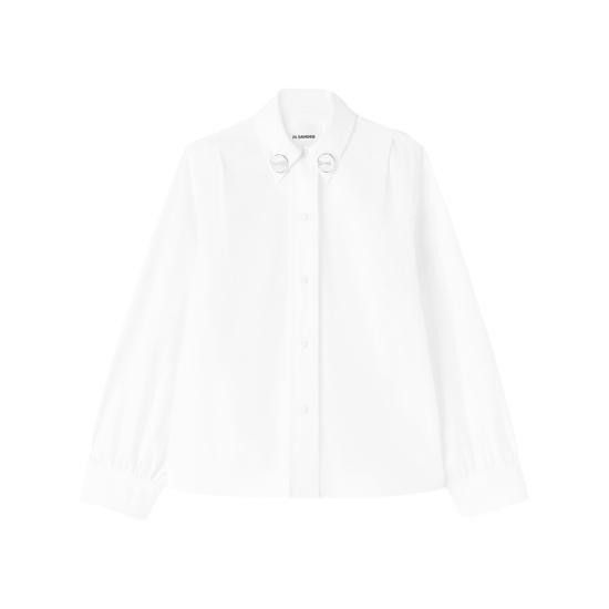 Jil Sander JIL SANDER Women Shirts J45002 J03DL0142 100 WHITE Size S / US 4 / IT 40 - 1 Thumbnail