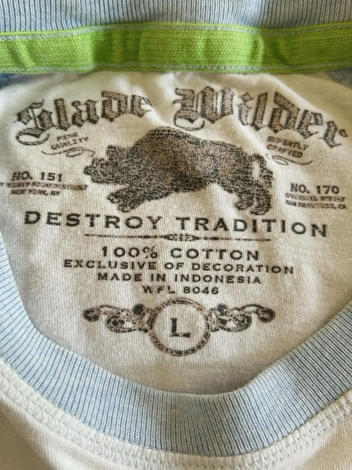 Other Slade Wilder White Light Blue Raglan Long Sleeve T Shirt Size US L / EU 52-54 / 3 - 4 Thumbnail