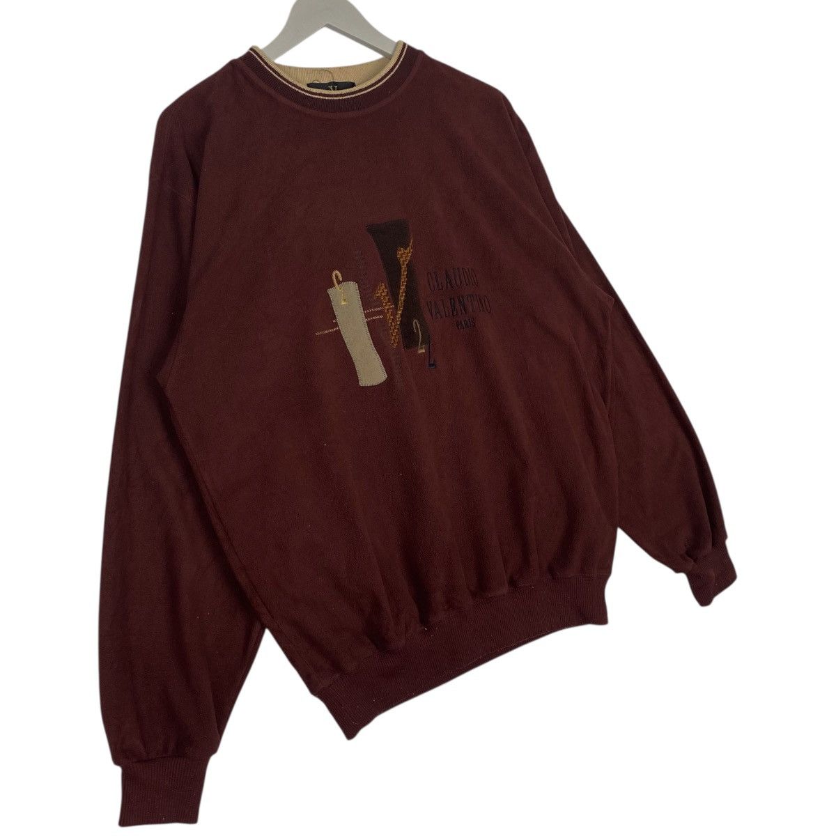 Other Vintage Claudio Valentino Sweatshirt Crewneck Big Embroider Size US L / EU 52-54 / 3 - 3 Thumbnail