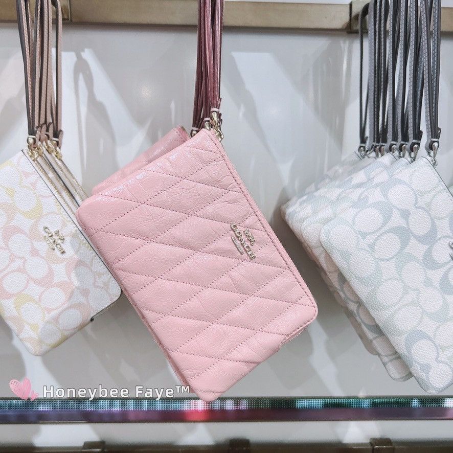 Coach Corner Zip Wristlet With Quilting CEF80 Size ONE SIZE - 3 Thumbnail