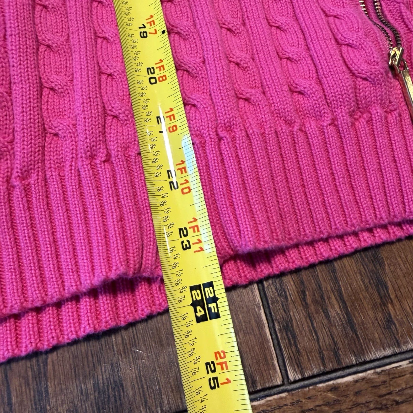 Ralph Lauren VINTAGE Lauren Ralph Lauren Cardigan Womens Cable-Knit Y2K Full Zip Mock Neck Jacket XL Pink Size XL / US 12-14 / IT 48-50 - 5 Thumbnail