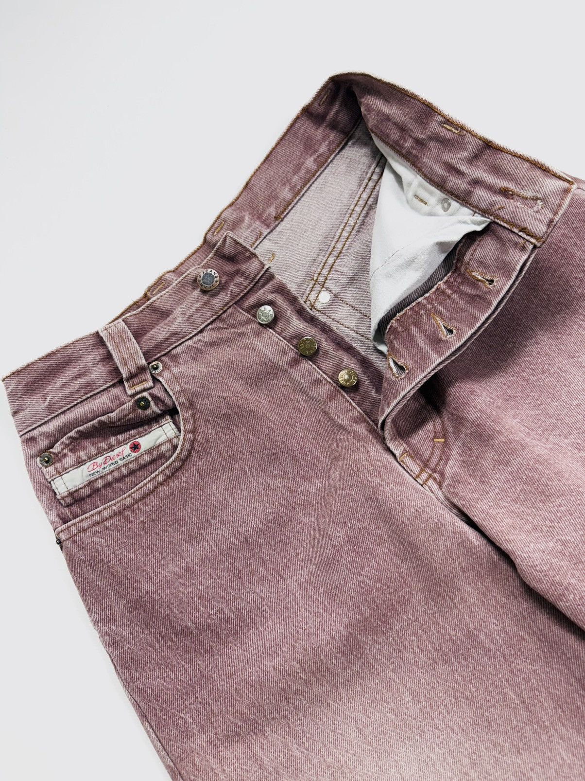 Diesel Vintage Diesel Baggy Burgundy Denim Jeans Size 27" / US 4 / IT 40 - 6 Thumbnail