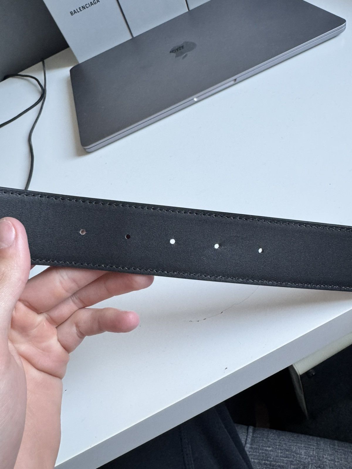 MCM MCM Leather Belt -Black/Gold Size 44 - 18 Thumbnail