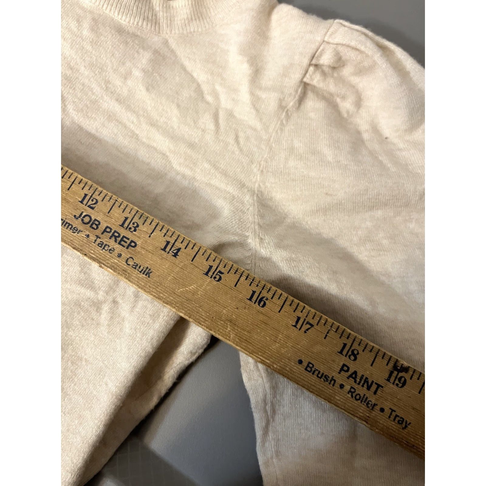 Vintage Marled Women’s Puff Shoulder Sweater Pullover Size Small Cream Crew Neck Long Sleeve Knit Pullover All Seasons Regular Womens Fashion Classic Solid Size S / US 4 / IT 40 - 6 Thumbnail