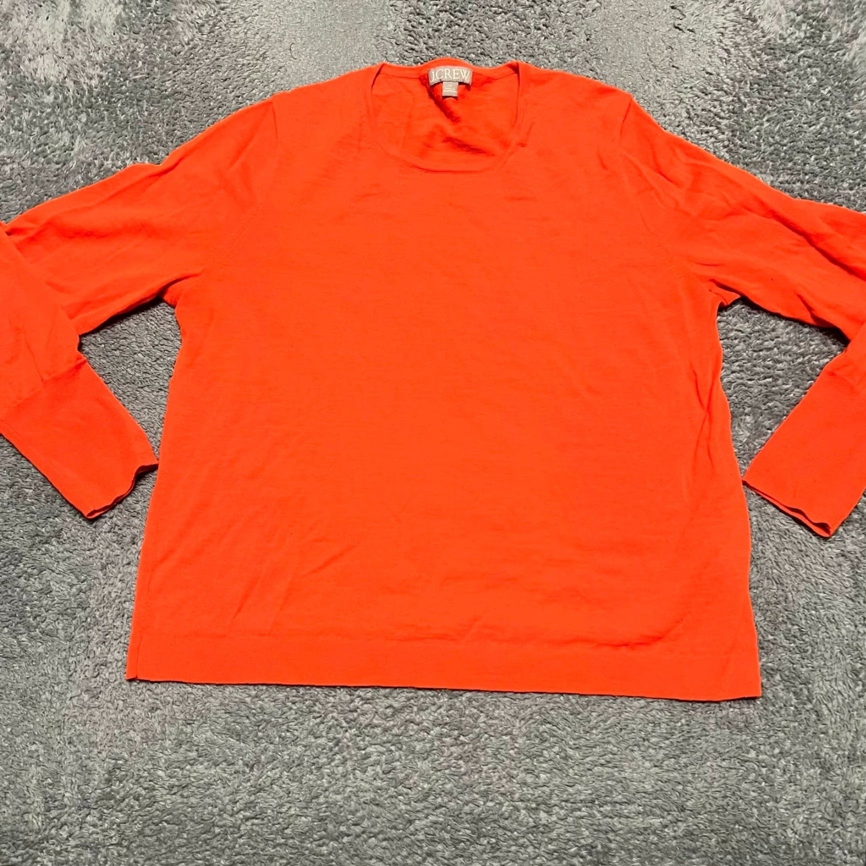 J.Crew J.Crew Halle Sweater Women XL Orange 100% Merino Wool Crew Neck Pullover Size XL / US 12-14 / IT 48-50 - 2 Thumbnail