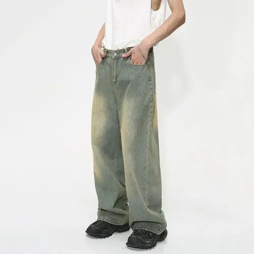 Japanese Brand × Vintage Wide Leg Jeans Men Baggy Pants Size US 35 - 3 Thumbnail