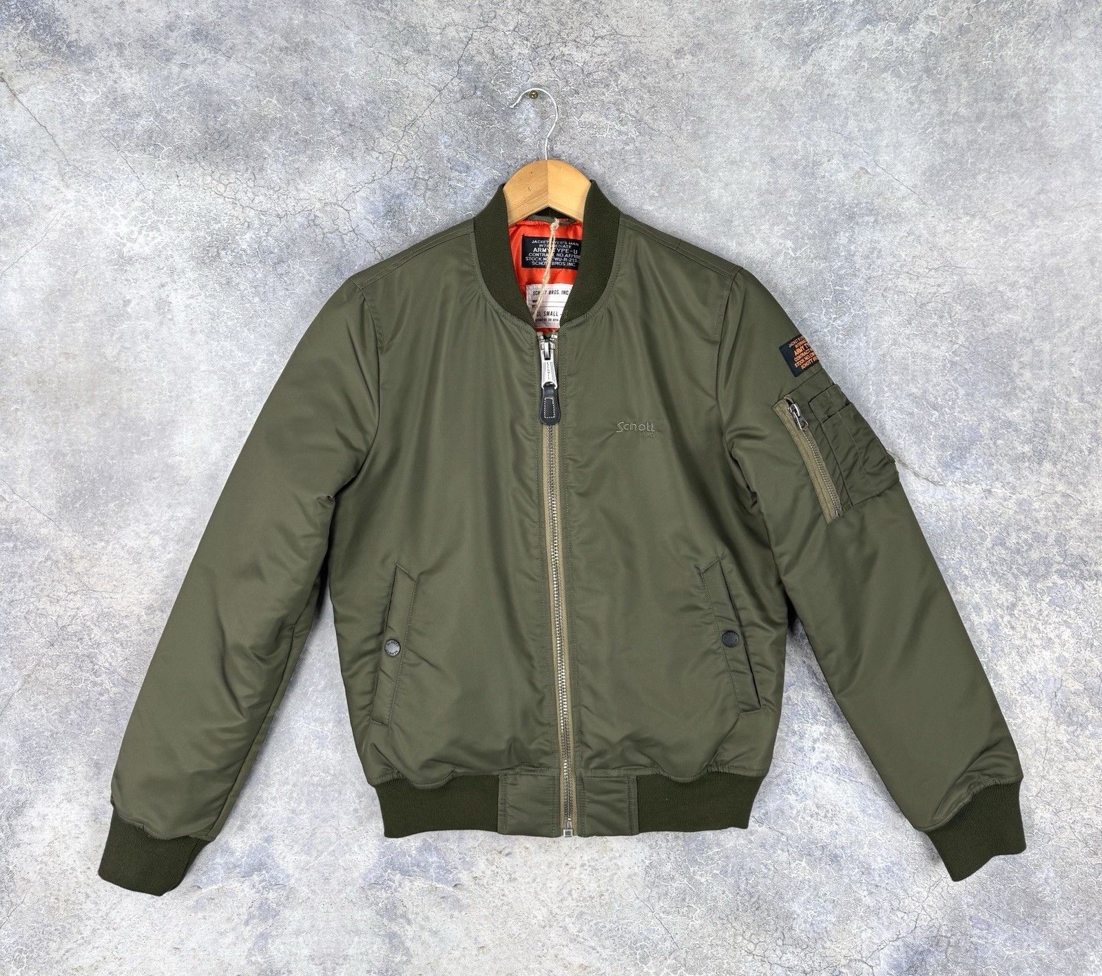 Schott NWT Schott MA-1 Army Type U Nylon Bomber Jacket Size S / US 4 / IT 40 - 1 Thumbnail