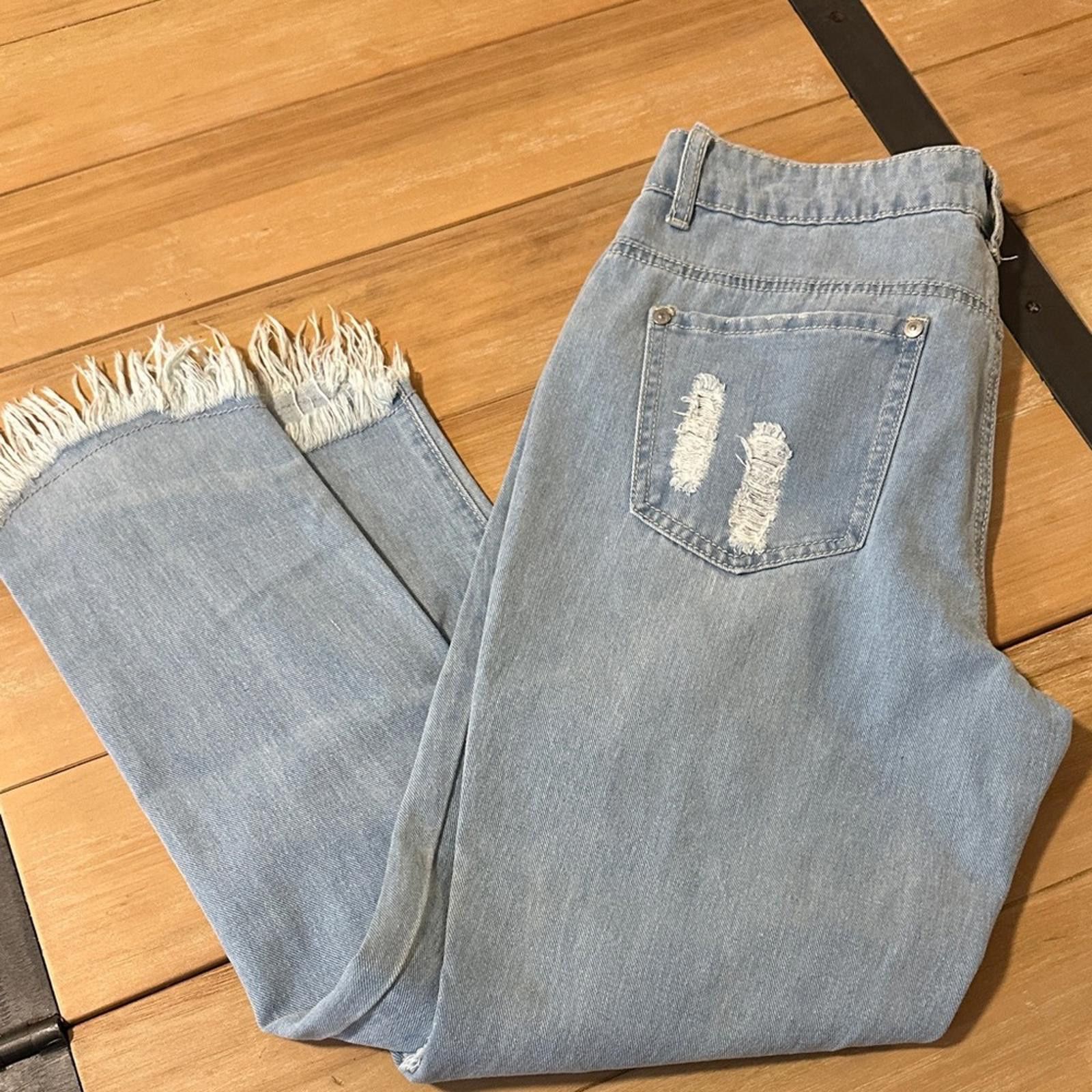 Other Harmony & Havoc 11 jeans Distressed Light Blue NWOT Size 30" / US 8 / IT 44 - 5 Thumbnail