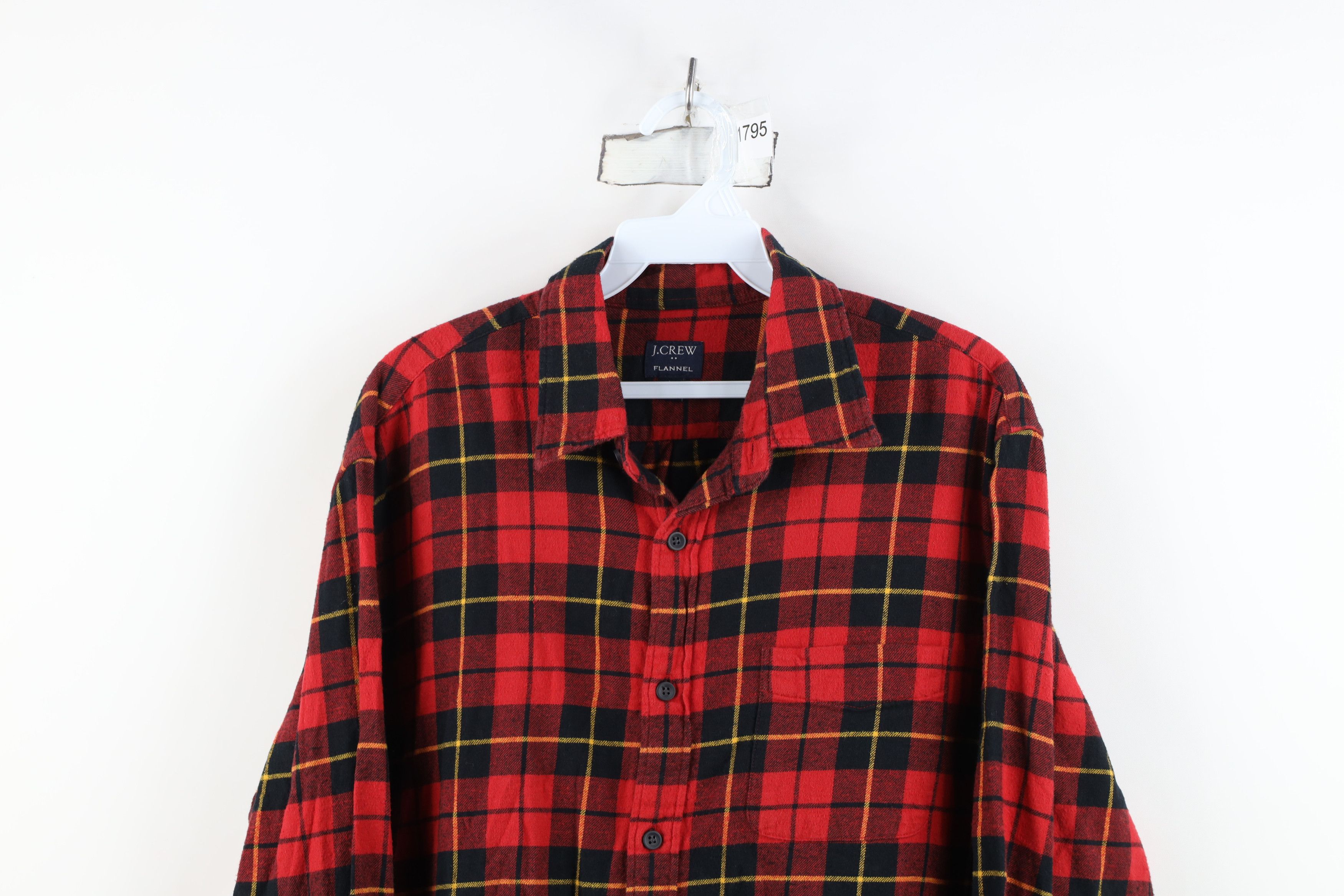 J.Crew Vintage Y2K J Crew Flannel Collared Button Shirt Red Plaid Size US L / EU 52-54 / 3 - 2 Thumbnail