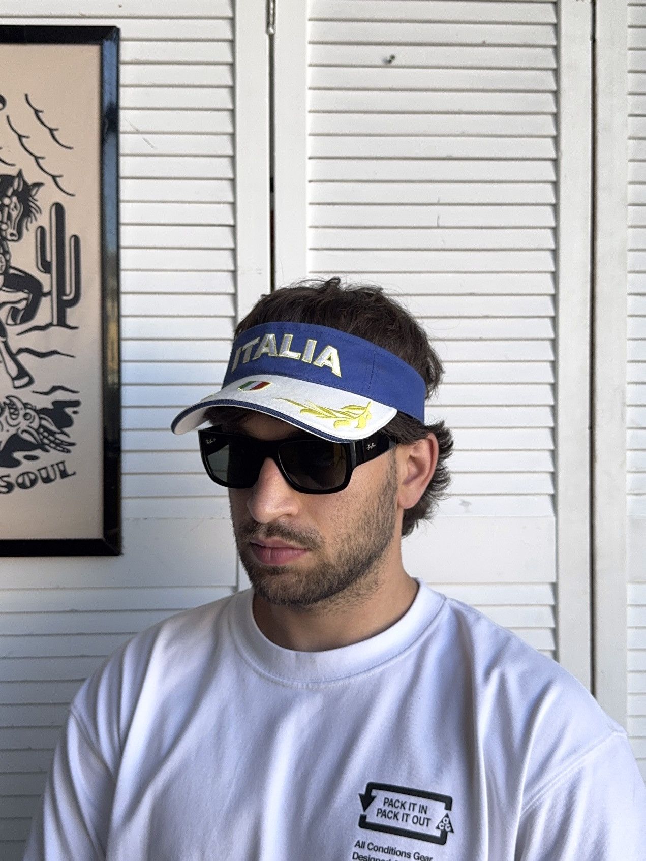 Vintage Vintage ITALIA Yacht Visor Hat Cap Golf Size ONE SIZE - 1 Thumbnail