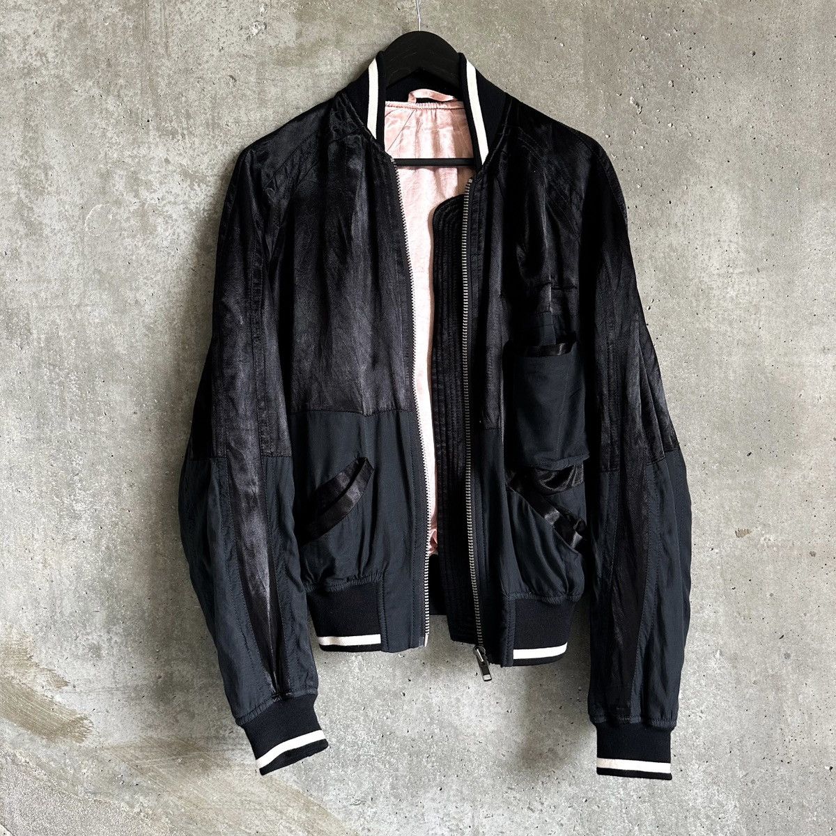 Silk Patchwork Baker Bomber Jacket