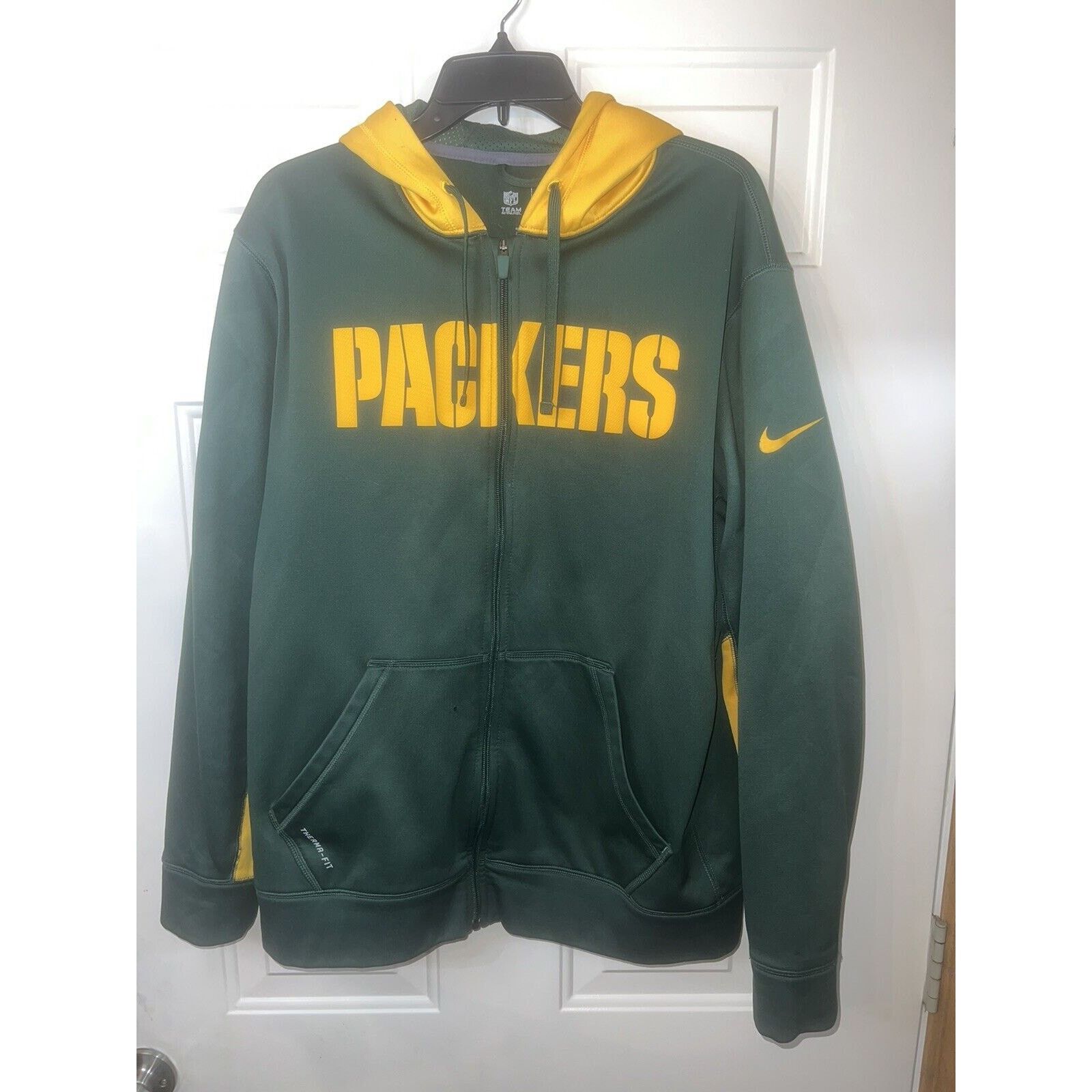 Nike Nike Green Bay Packers Jacket Zip Up Hoodie Large Sweatshirt Size US XL / EU 56 / 4 - 1 Thumbnail