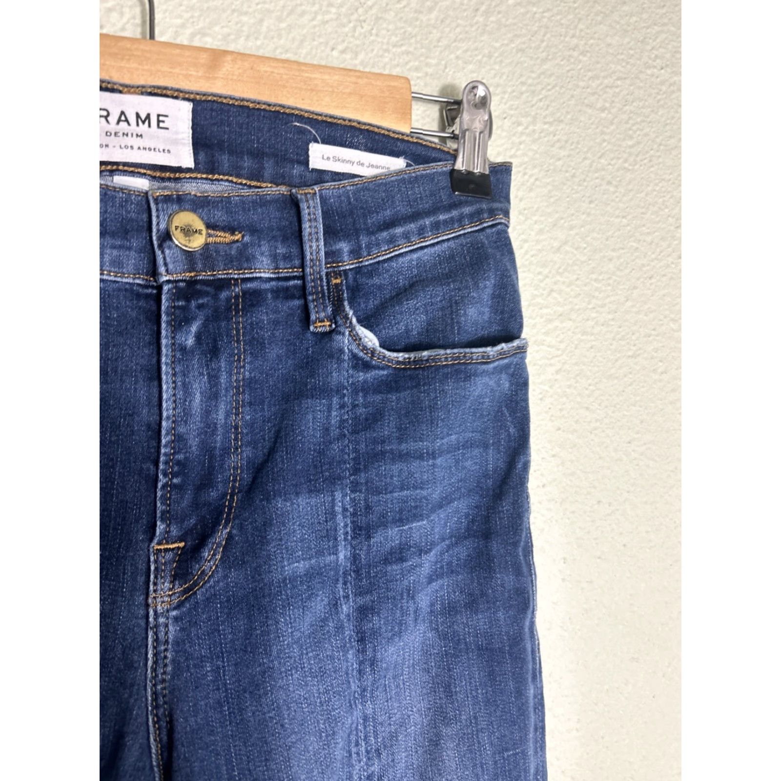Frame FRAME Le Skinny De Jeanne Jeans Womens 28x29 Ankle Zip Dark Wash Stretch Denim Shirt? Size 28" / US 6 / IT 42 - 5 Thumbnail