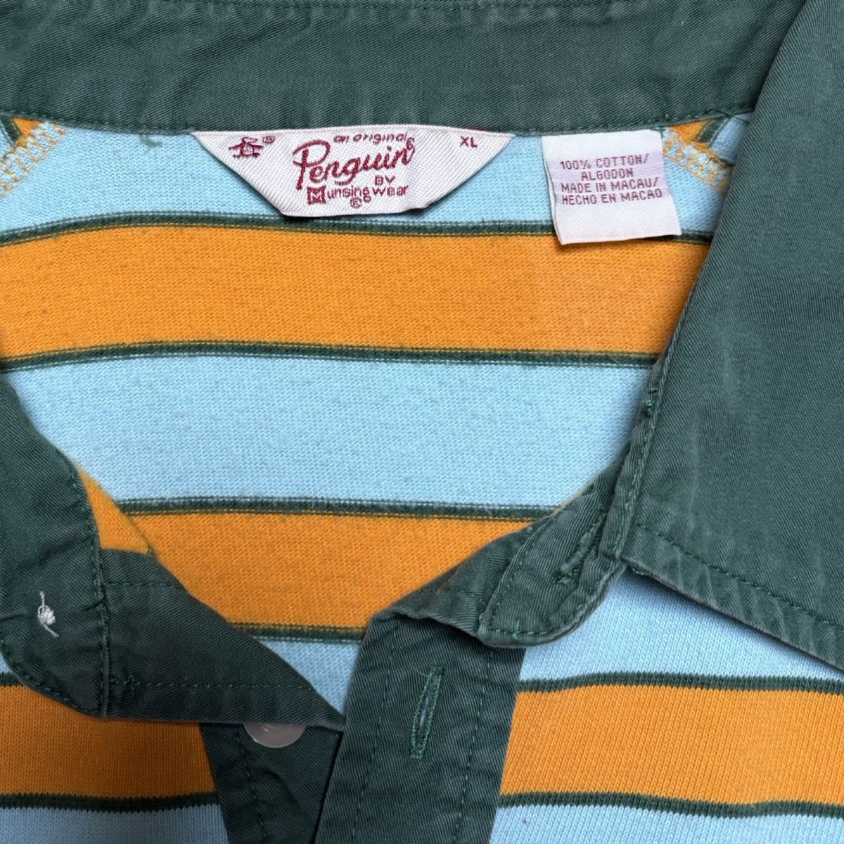 Other Vintage 80s 90s Penguin Munsingwear Striped Rugby Polo Shirt Size US XL / EU 56 / 4 - 2 Thumbnail