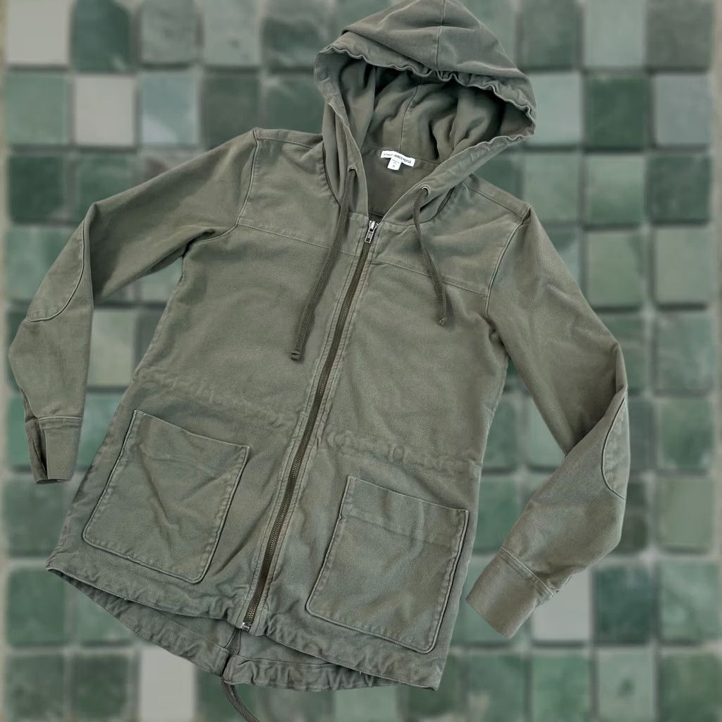 James Perse James Perse Anorak Utility Jacket Women XS Army Green Hooded Elbow Patches Size XS / US 0-2 / IT 36-38 - 1 Thumbnail