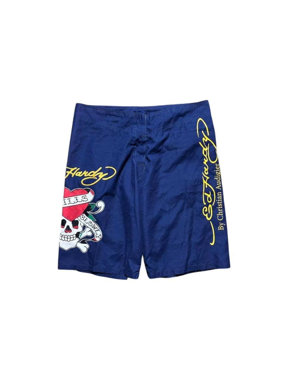 Ed Hardy Ed Hardy by Christian Audiger Nylon Baggy Shorts Y2K Size US 32 / EU 48 - 4 Thumbnail